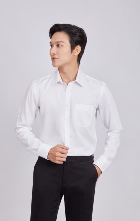 so mi nam dai tay slimfit trang