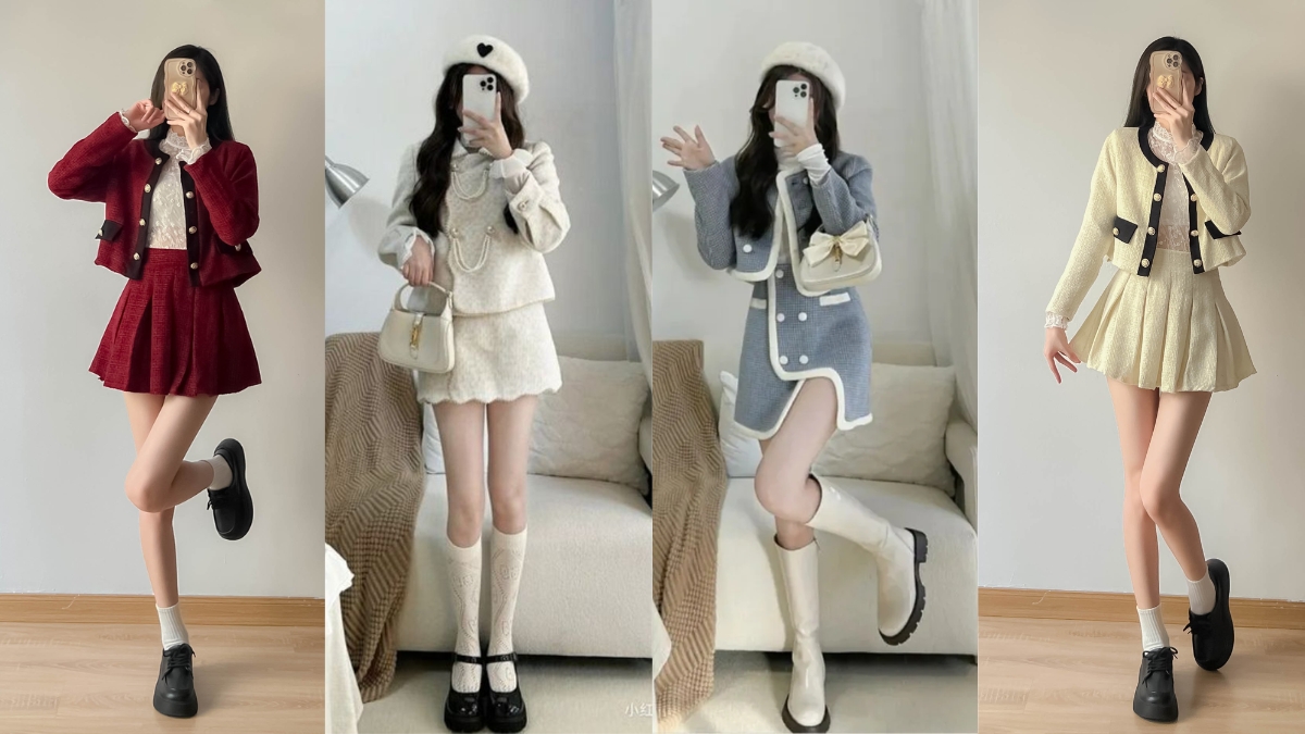 Phối đồ cá tính với áo khoác tweed dáng ngắn