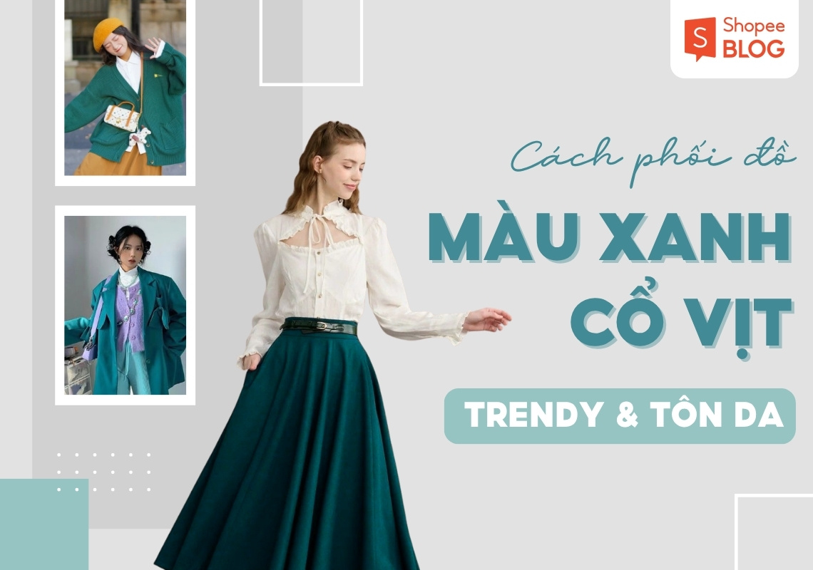Màu xanh cổ vịt phối với màu gì