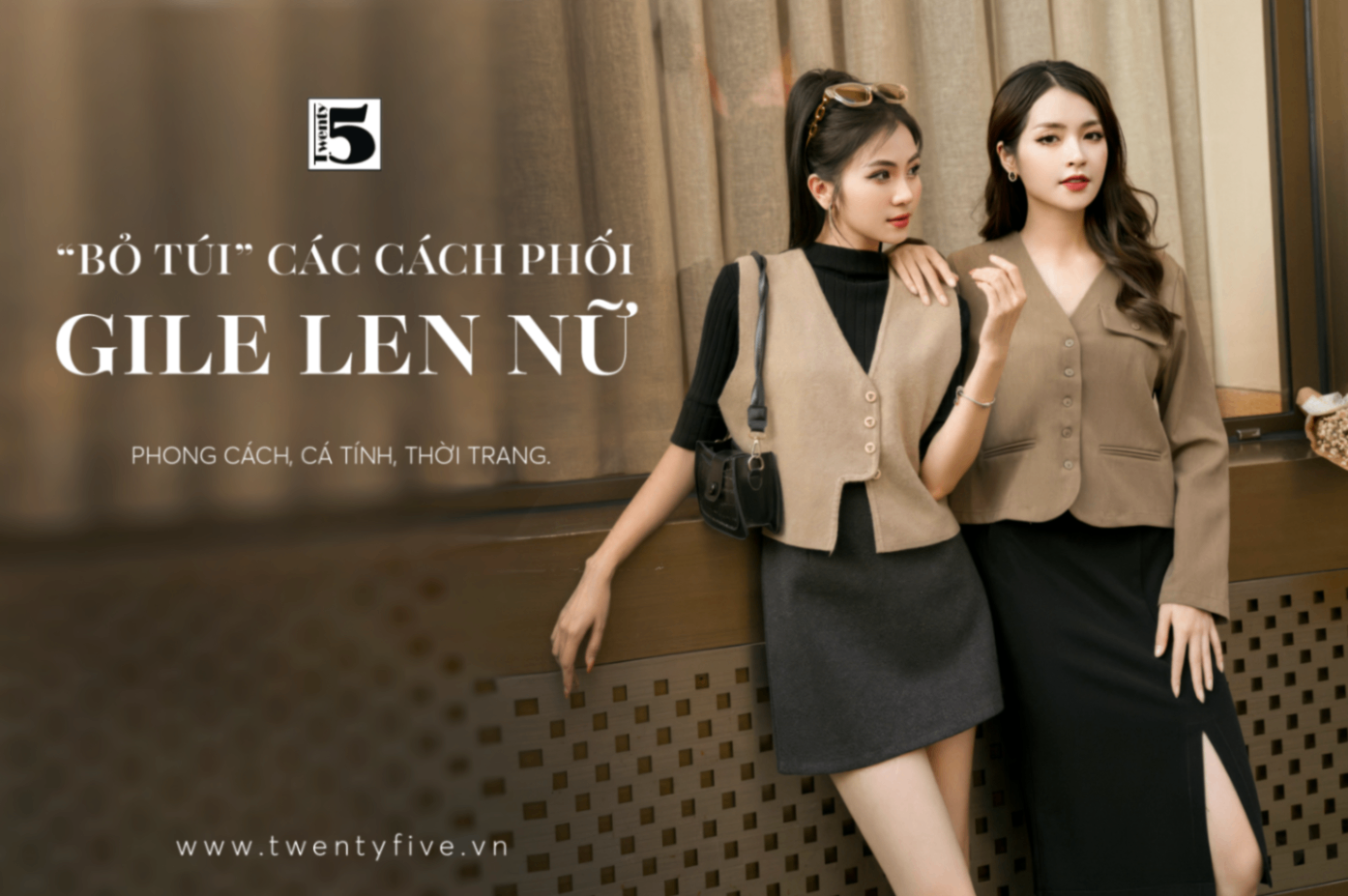 Áo gile len nữ cách điệu form rộng