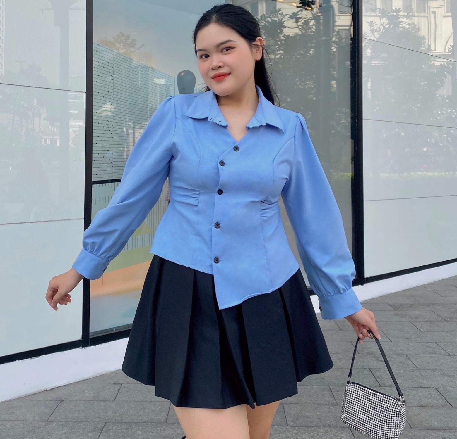 cách chọn họa tiết áo sơ mi cho người béo