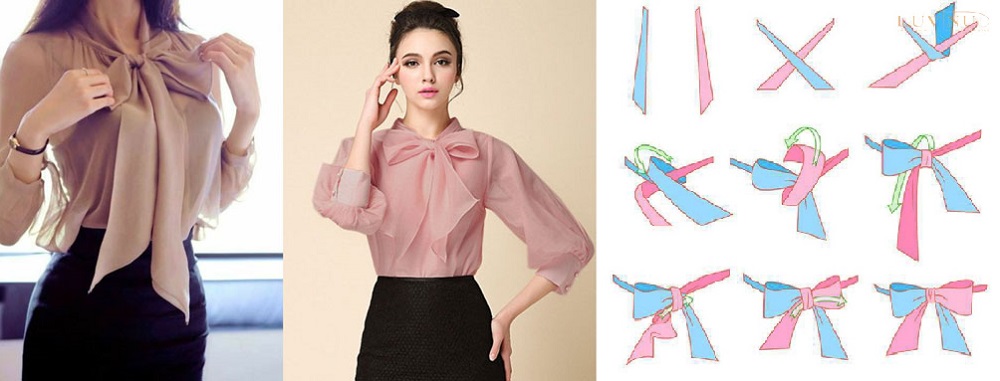 10+ Cách Thắt Nơ Cổ Áo Nữ Đẹp Chuẩn Style Công Sở 2 Cách thắt nơ cổ áo nữ đẹp từng bước
