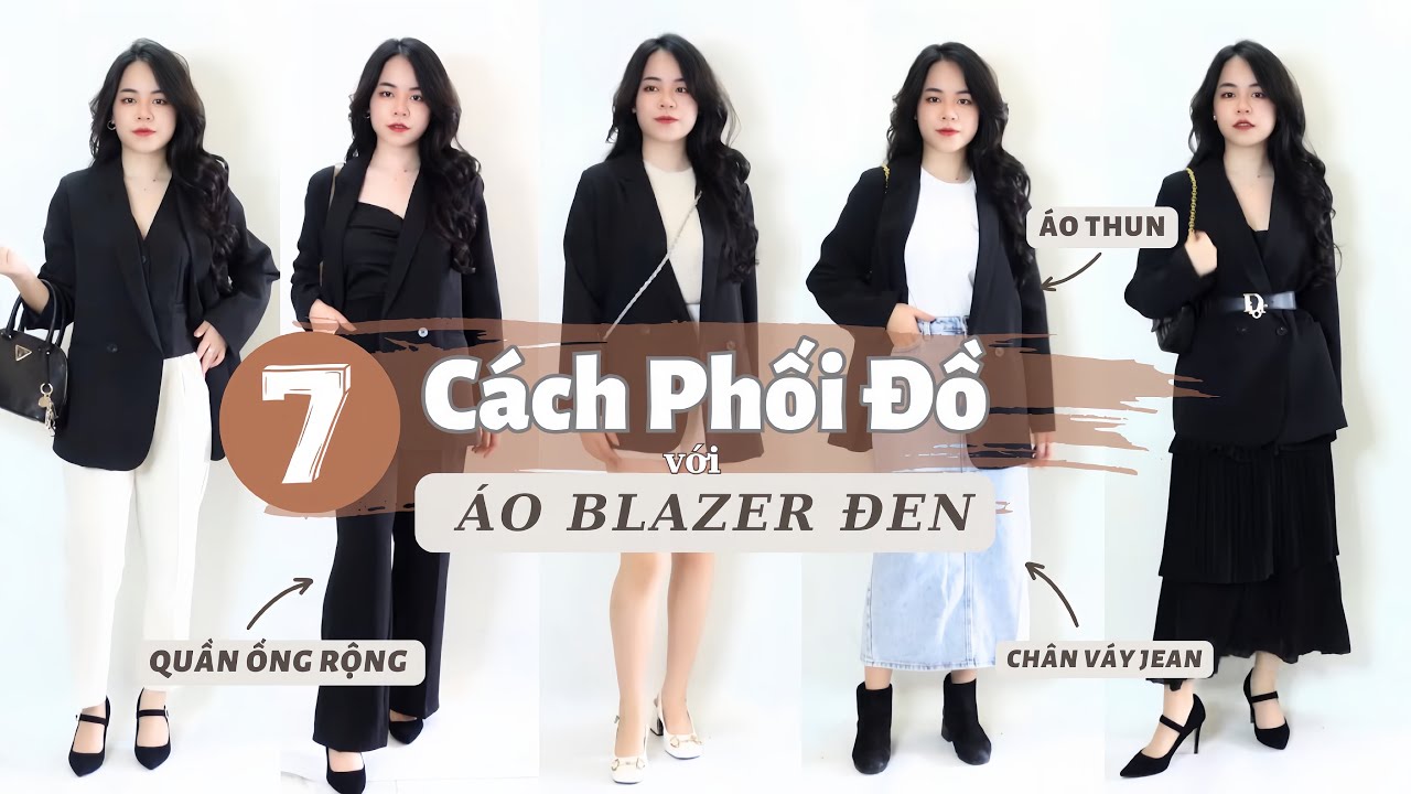 cách phối blazer đen nữ