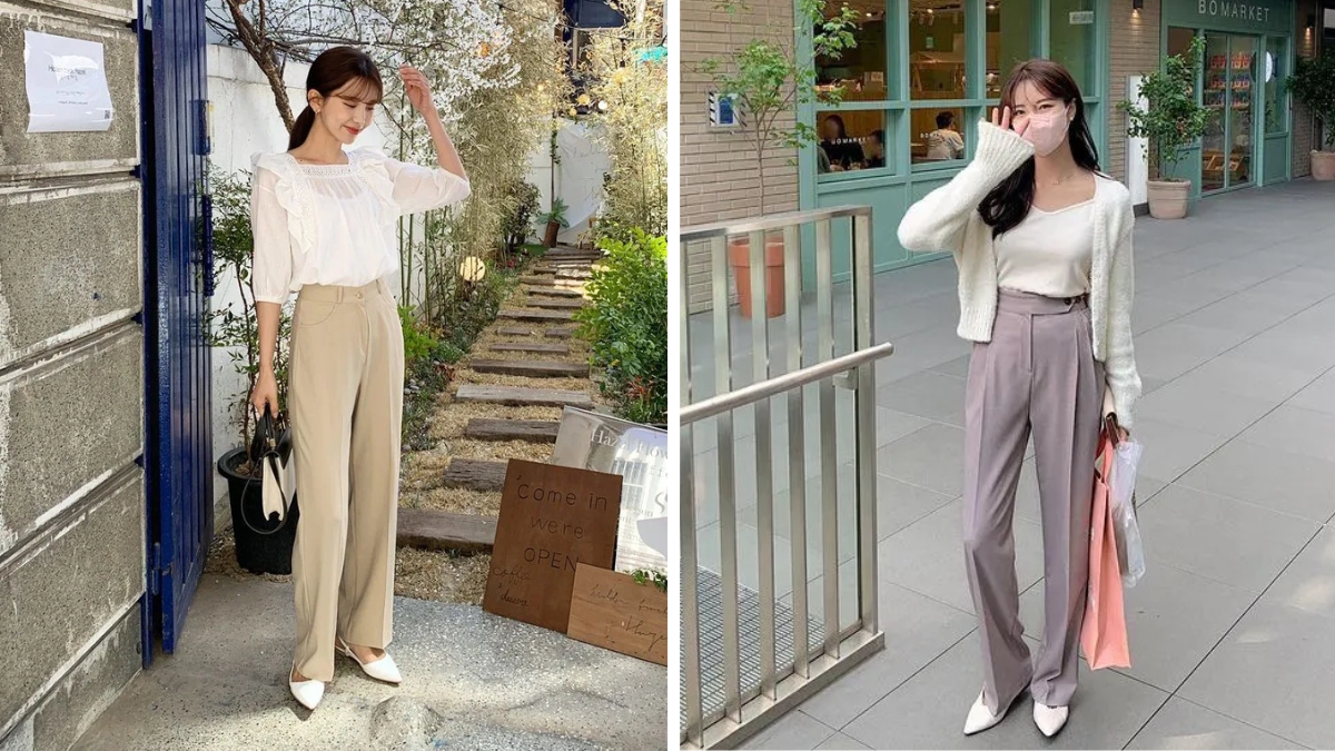 Phối đồ với giày búp bê và váy trắng