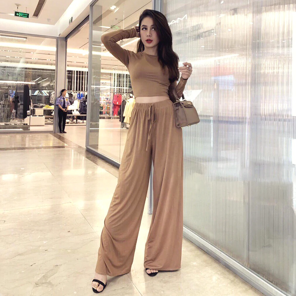 quần đũi ống rộng mặc với áo gì