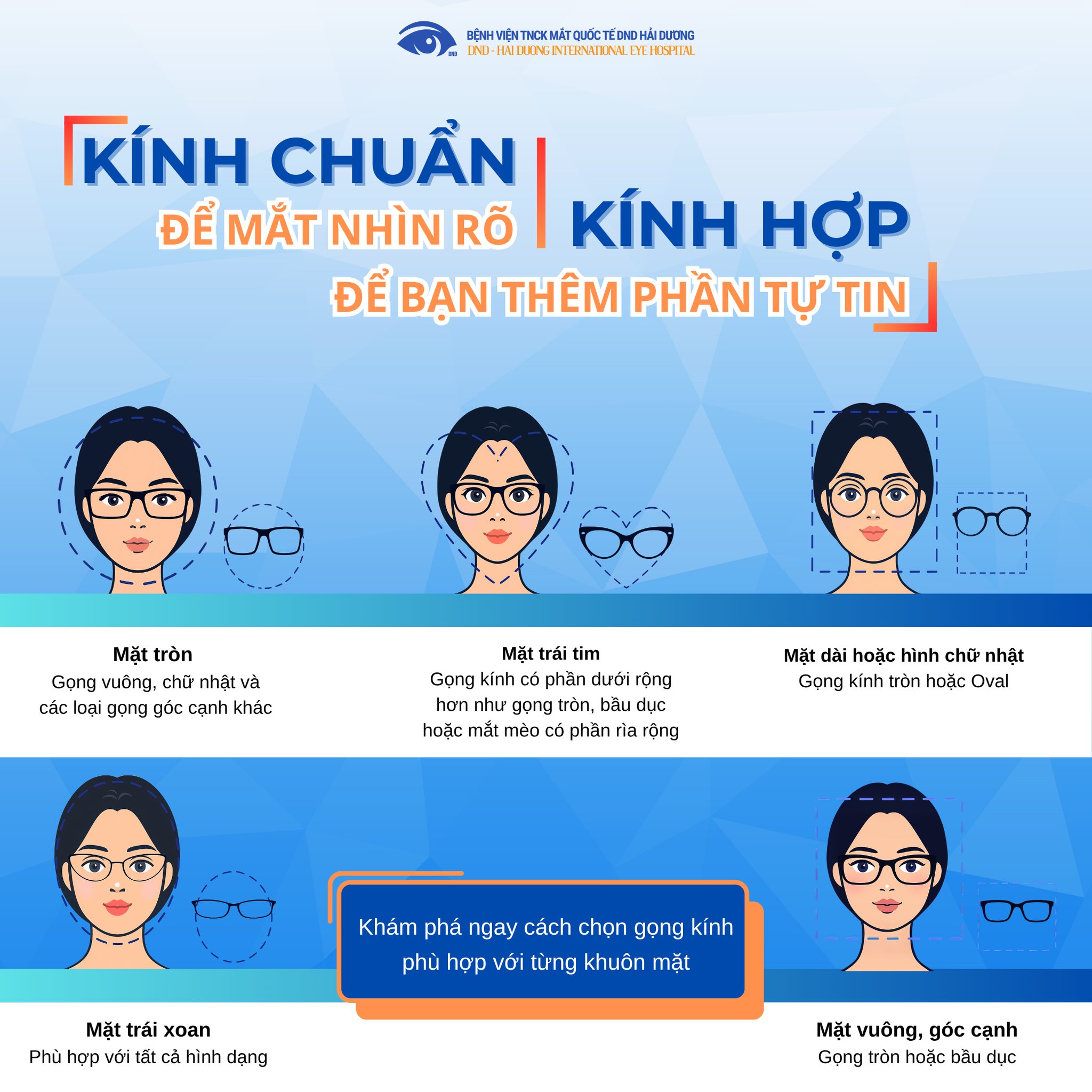Chọn kính mắt mèo cho khuôn mặt kim cương