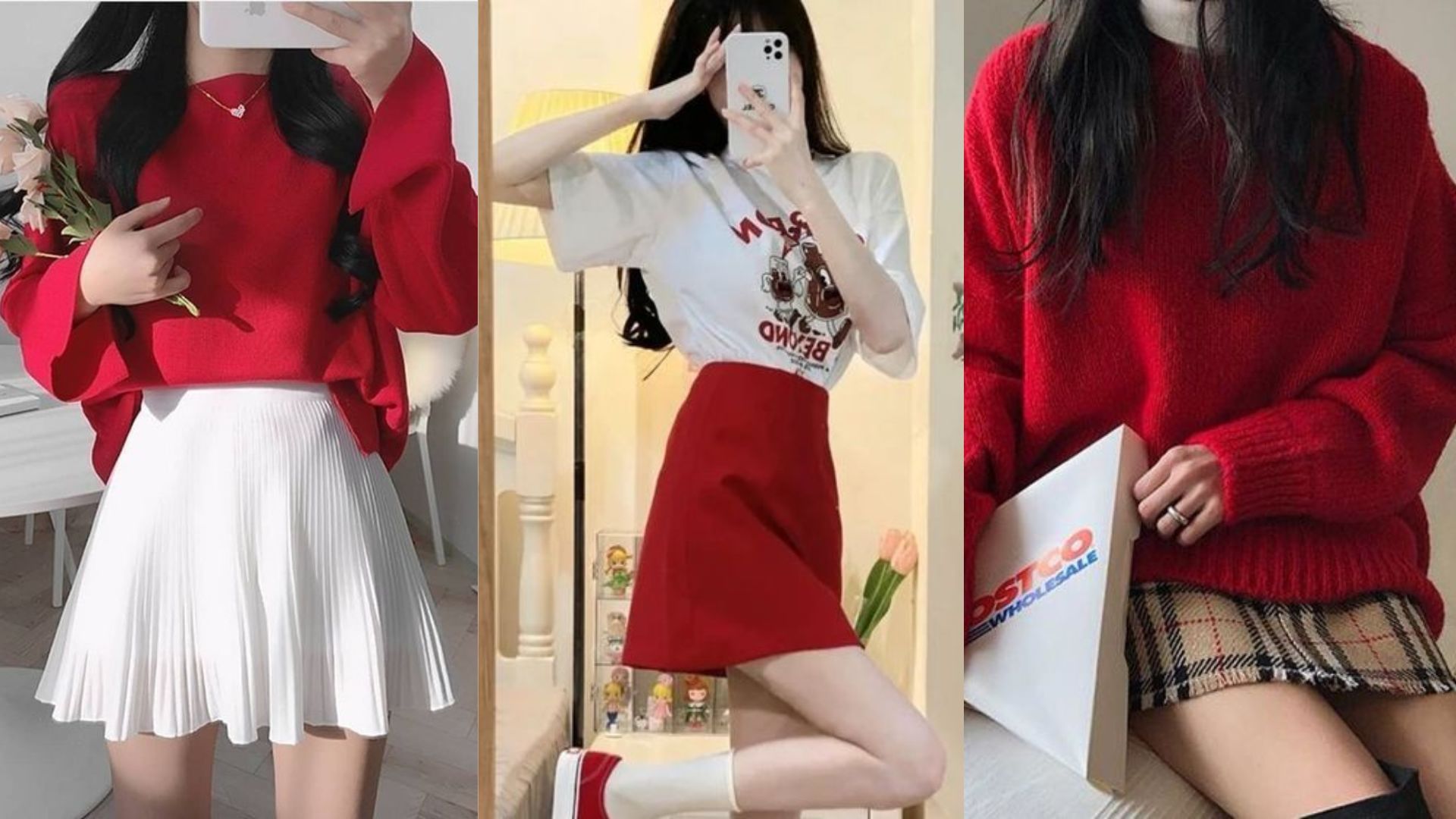 Phối đồ gen z nữ nổi bật với gam màu đỏ