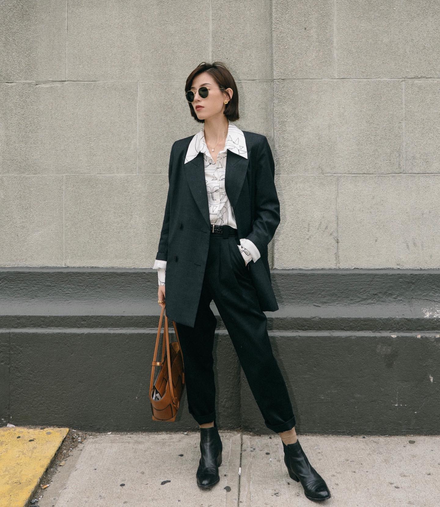 Phối đồ đen công sở nữ