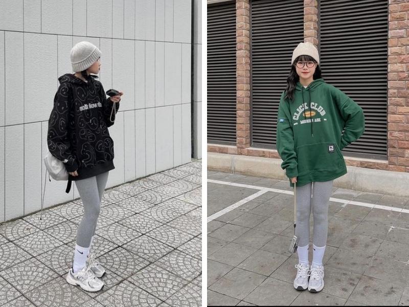 20+ Cách Phối Đồ Với Áo Hoodie Nữ Sành Điệu & Hack Dáng 4 Phối đồ với áo hoodie nữ giấu quần