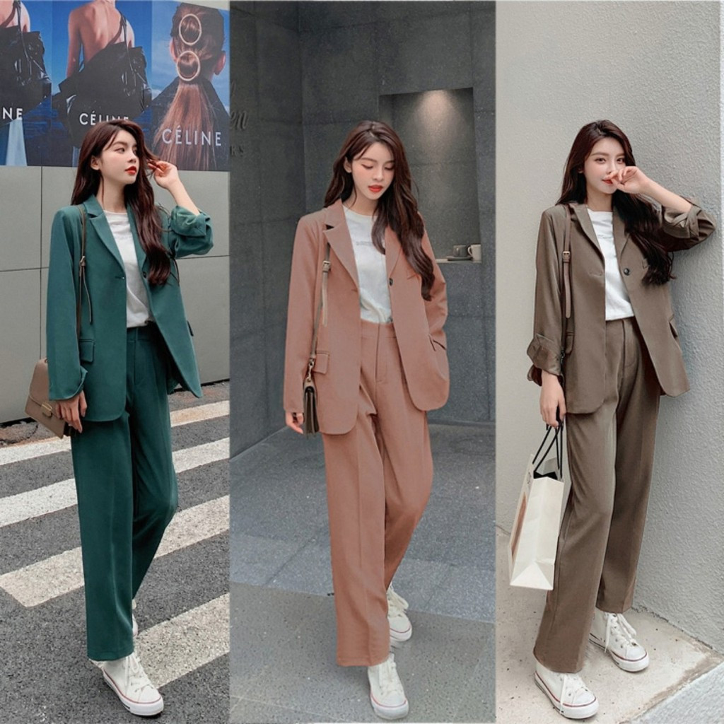 Bật mí 15+ cách phối áo blazer với quần ống rộng sành điệu 7 Phối áo blazer với quần ống rộng đi giày gì