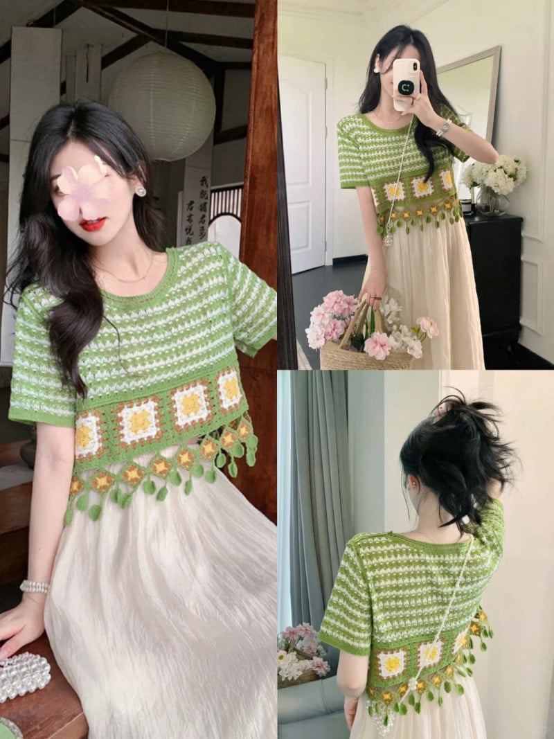 Phối đồ với áo lưới đi biển