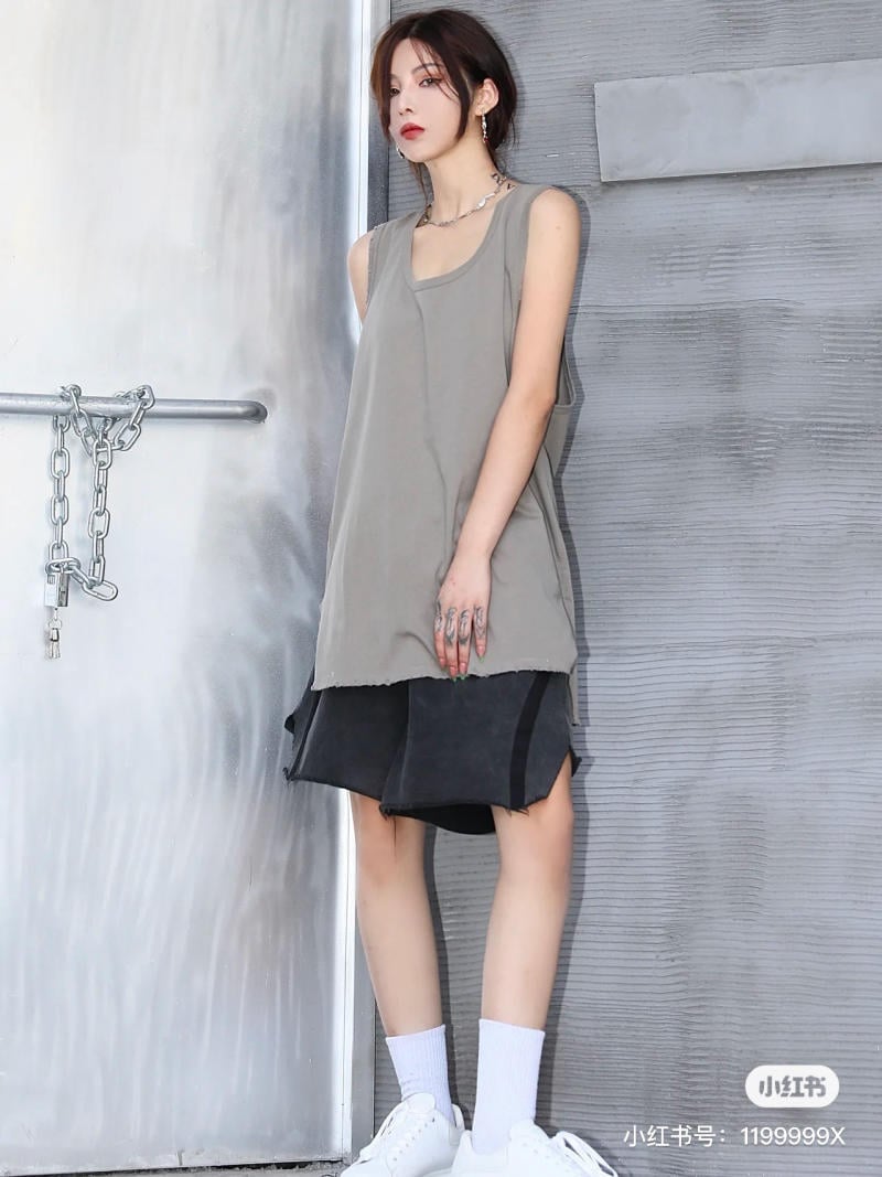 Mix áo tank top nữ layer