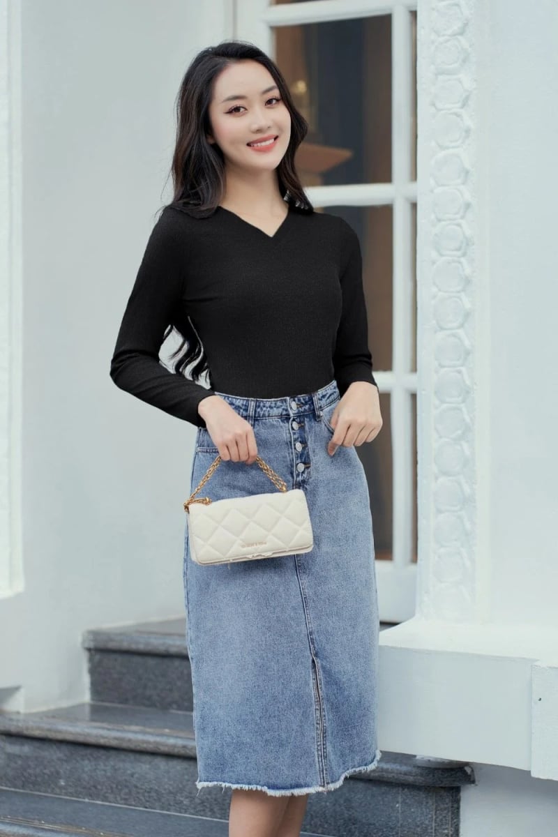 Phối đồ với áo thun tay dài nữ và blazer