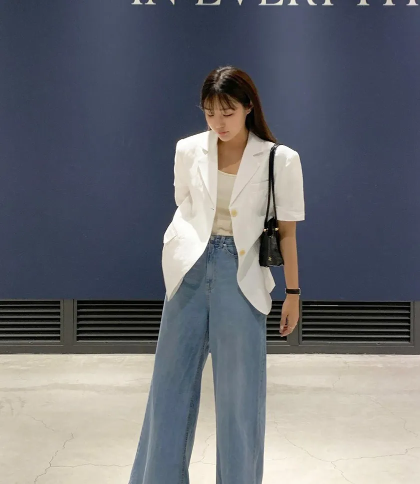 Phối blazer nữ cộc tay