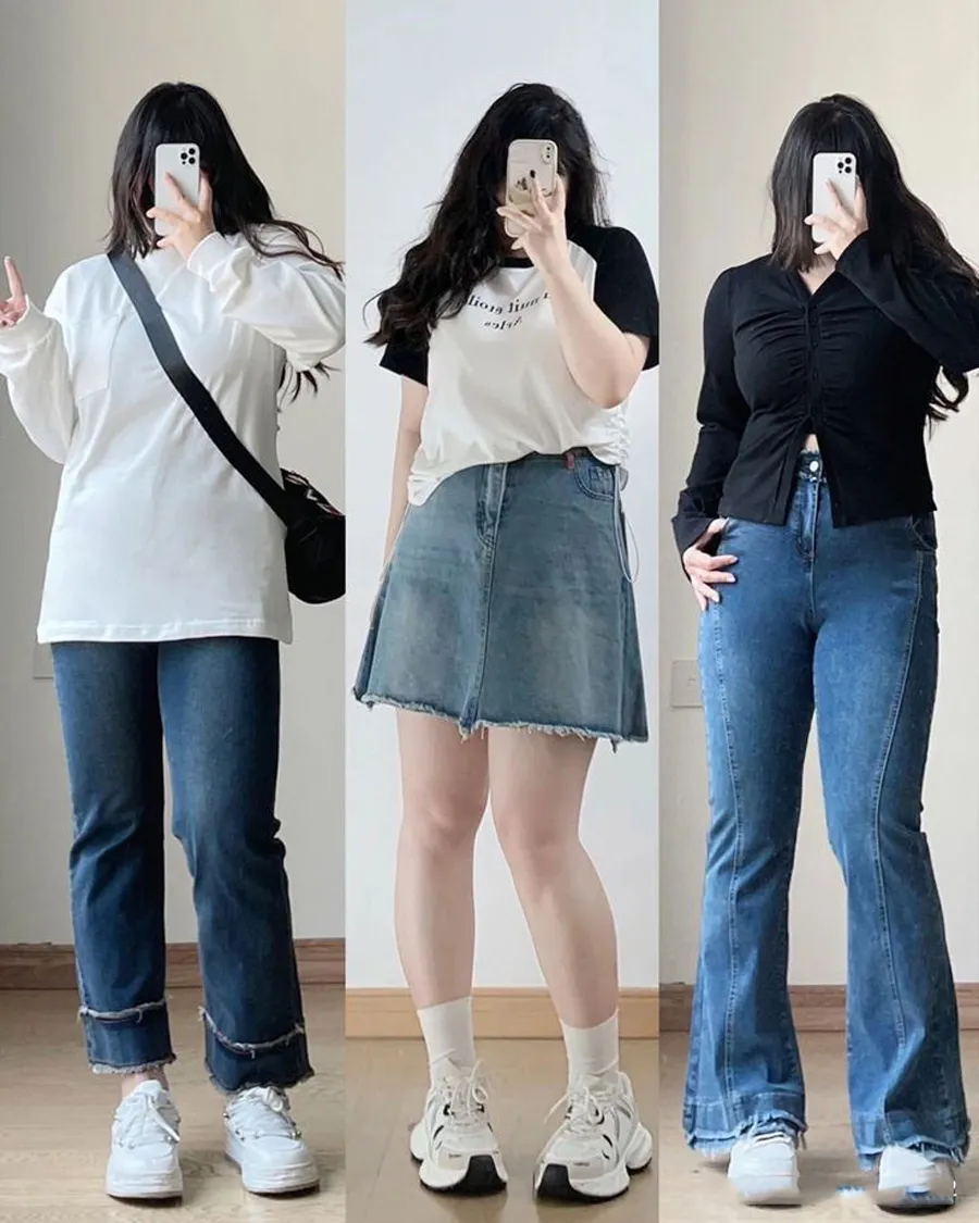 cách phối đồ đi chơi cho nữ mập