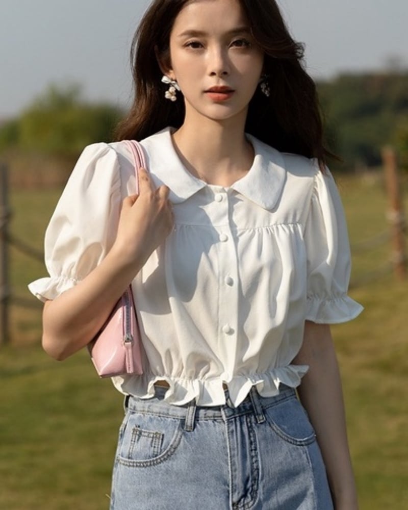 Phối áo sơ mi tay ngắn nữ với quần short