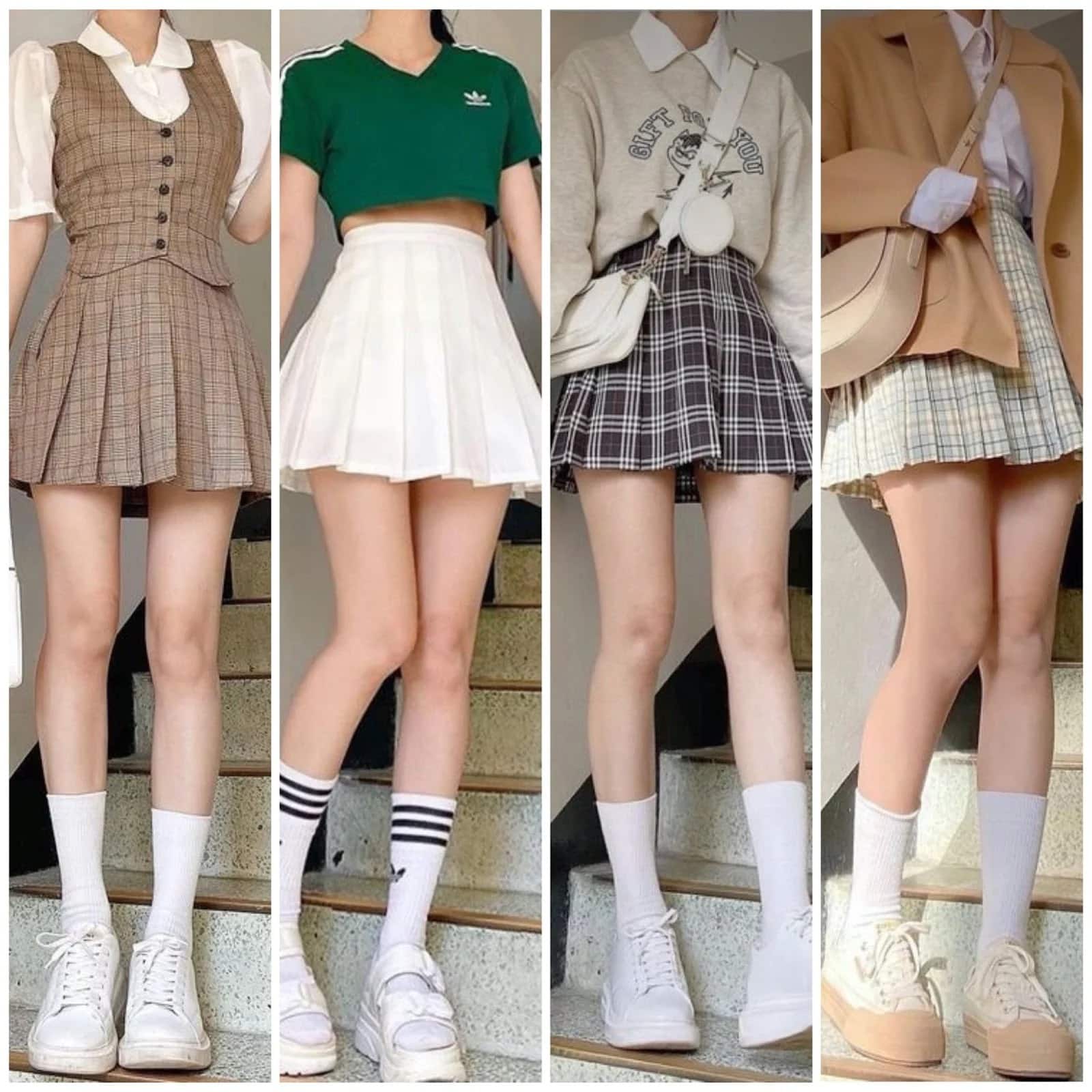 Cách phối đồ với chân váy ngắn và áo blazer