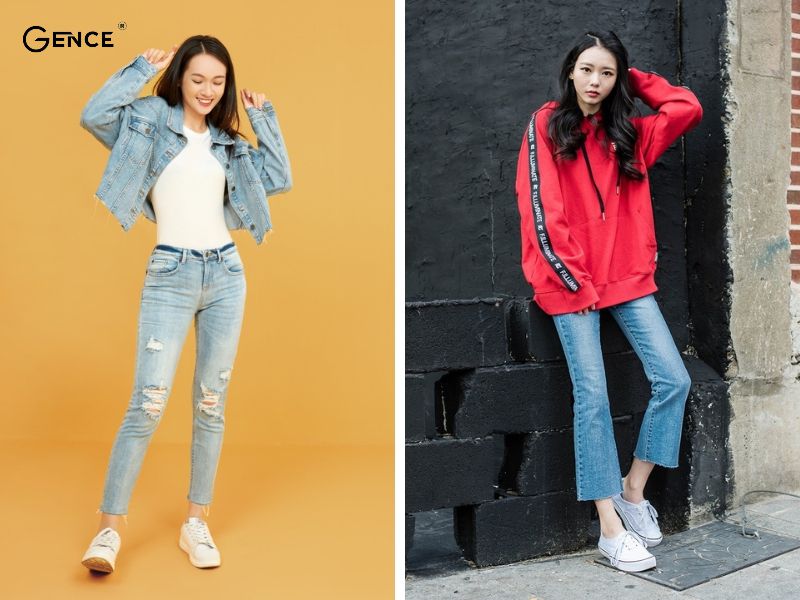 Cách phối đồ với giày thể thao trắng và váy