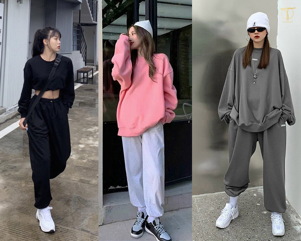 Cách phối đồ với quần jogger nỉ nữ