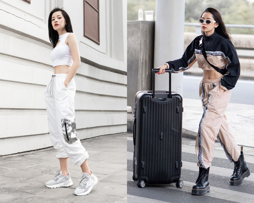 Phối đồ với quần jogger nữ và giày cao gót
