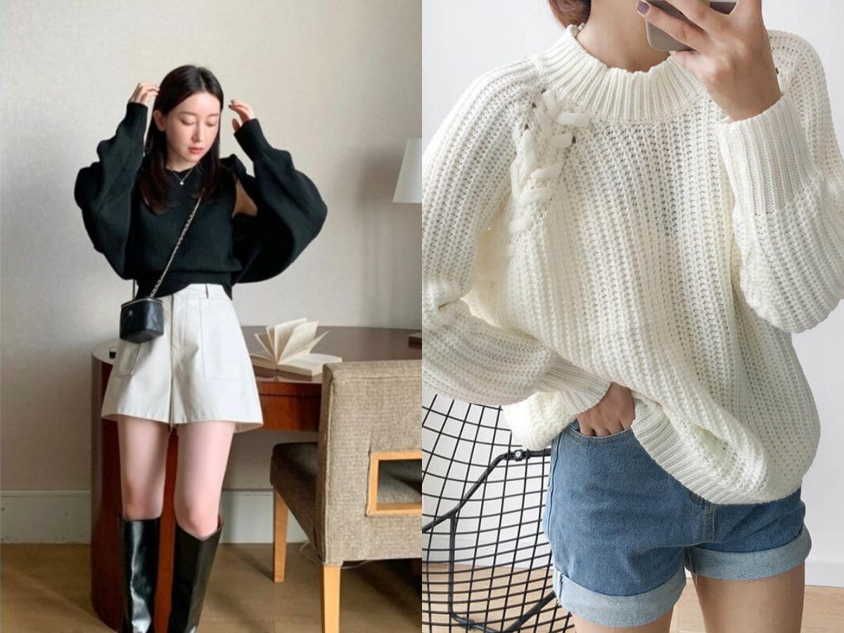 Phối đồ với quần short dạ mùa đông
