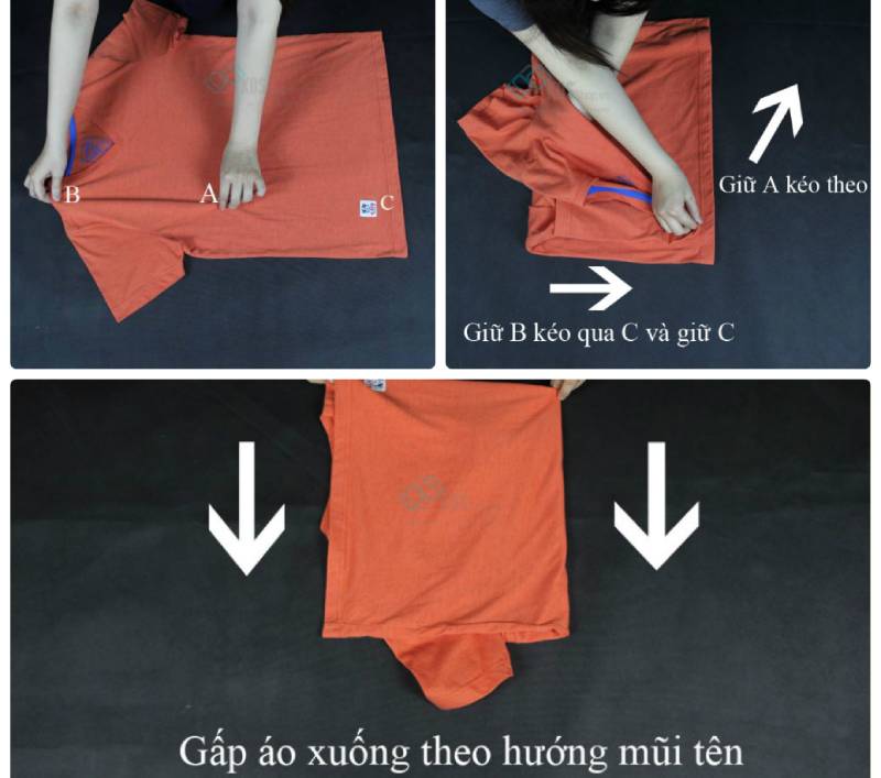 Cách gấp áo thun nhanh kiểu Nhật