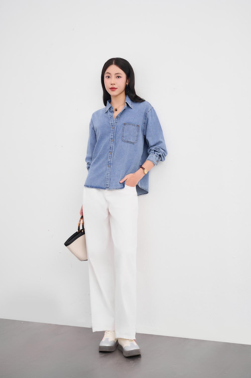 Áo sơ mi jean nữ cao cấp