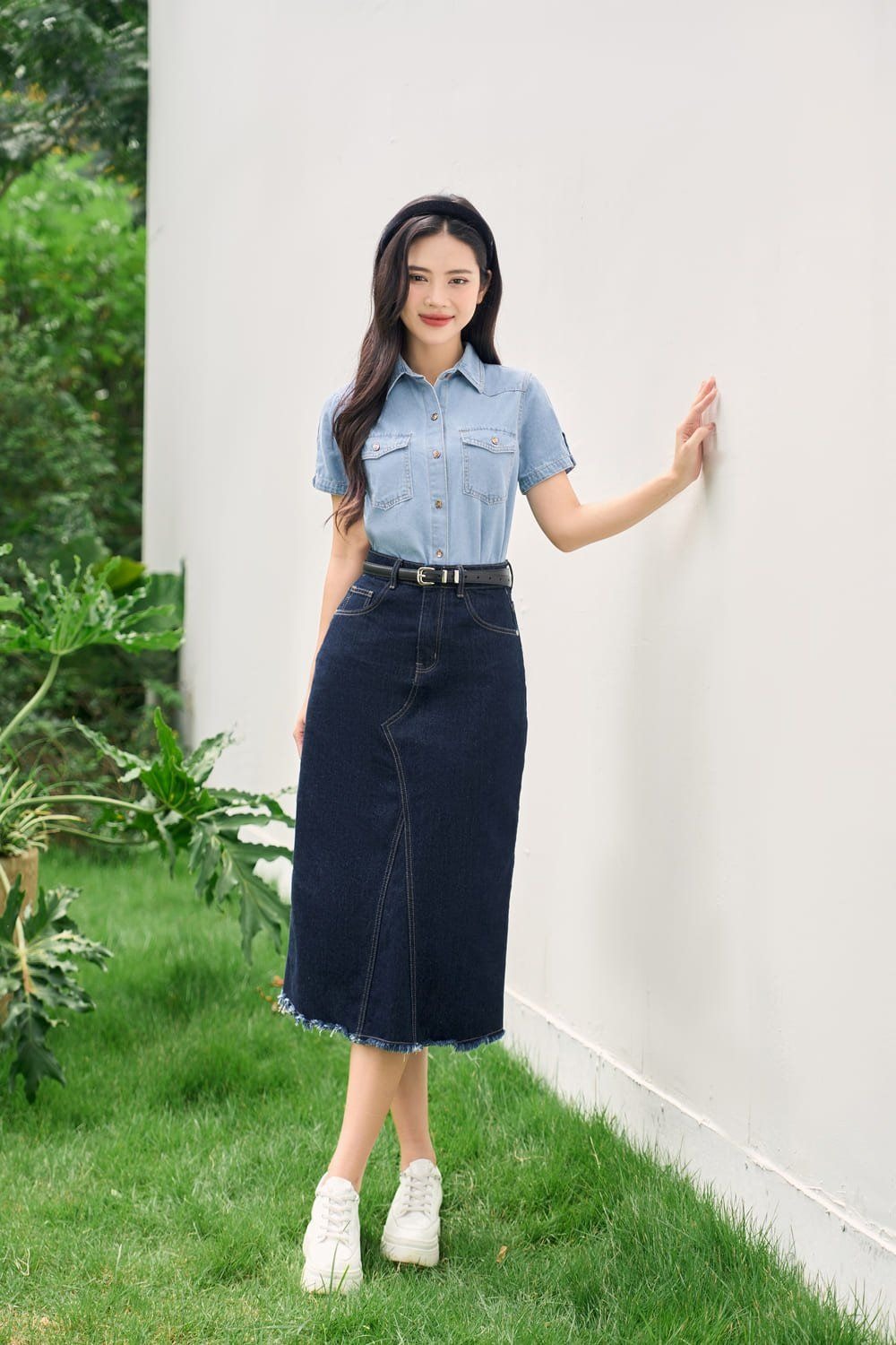 Cách mix đồ cho người béo bụng