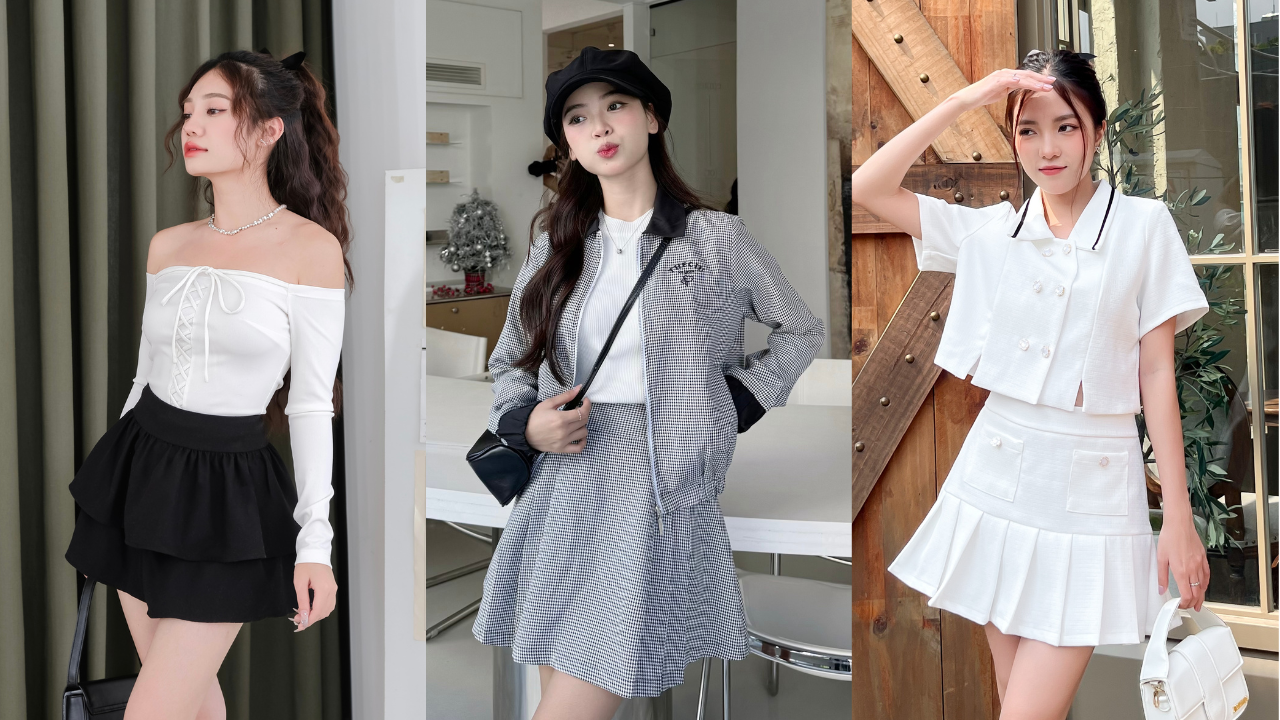 20+ Cách Phối Đồ Với Chân Váy Xoè Ngắn Hack Dáng 6 Cách phối đồ với chân váy xòe jean ngắn