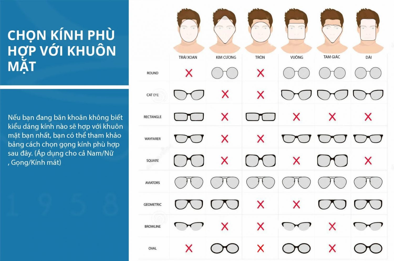 Hướng dẫn chọn mắt kính phù hợp với khuôn mặt nữ