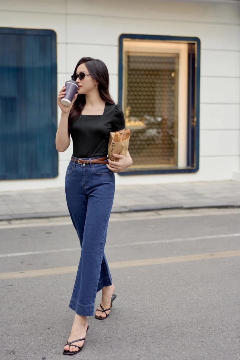 Mặc quần ống rộng đi đám cưới