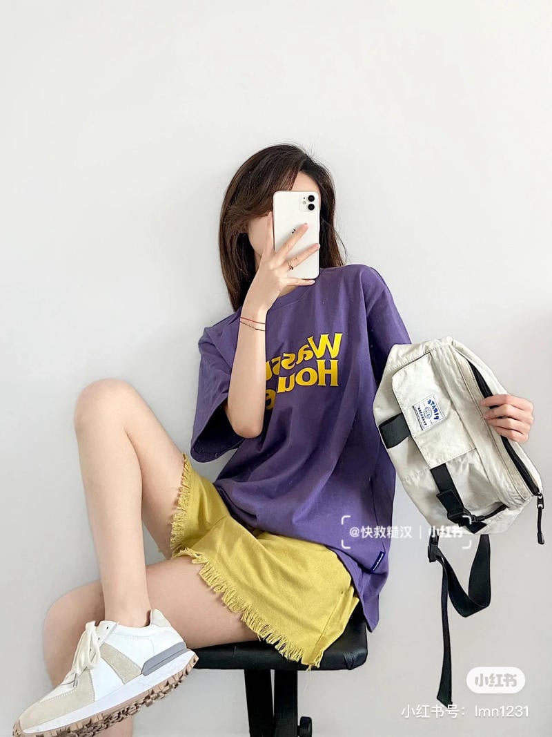 Phối đồ với màu tím pastel công sở
