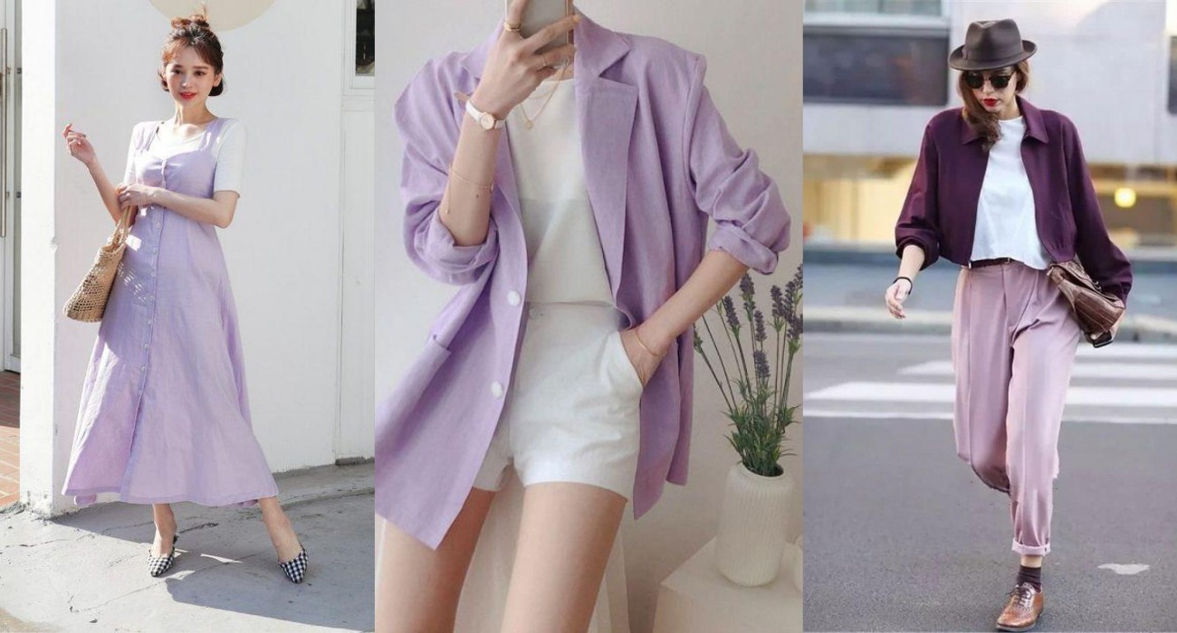Màu tím phối với màu trắng