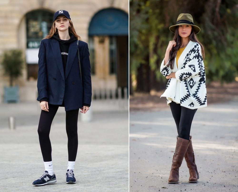 Phối đồ với quần legging đen