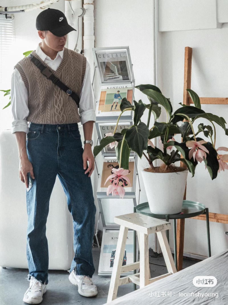 cách phối áo gile jean