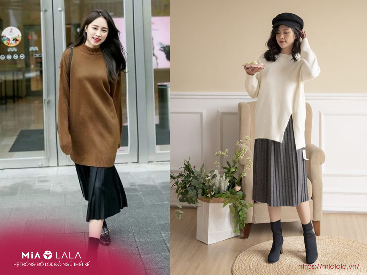 Cách phối đồ với áo len nữ