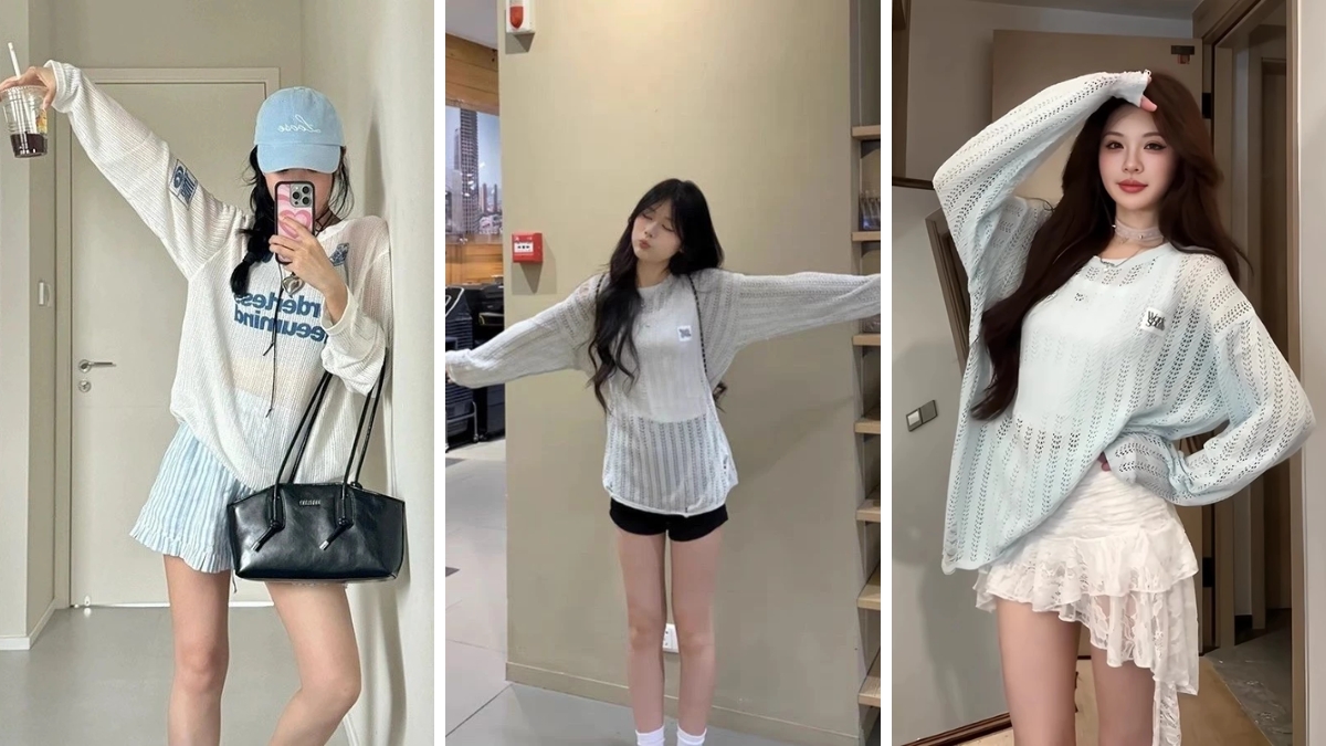 Cách phối đồ với áo lưới nữ