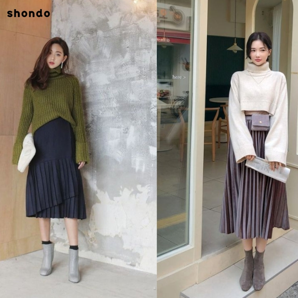 Bí Quyết Phối Váy Mùa Đông Ấm Áp Và Sành Điệu 4 Phối váy mùa đông cùng boots
