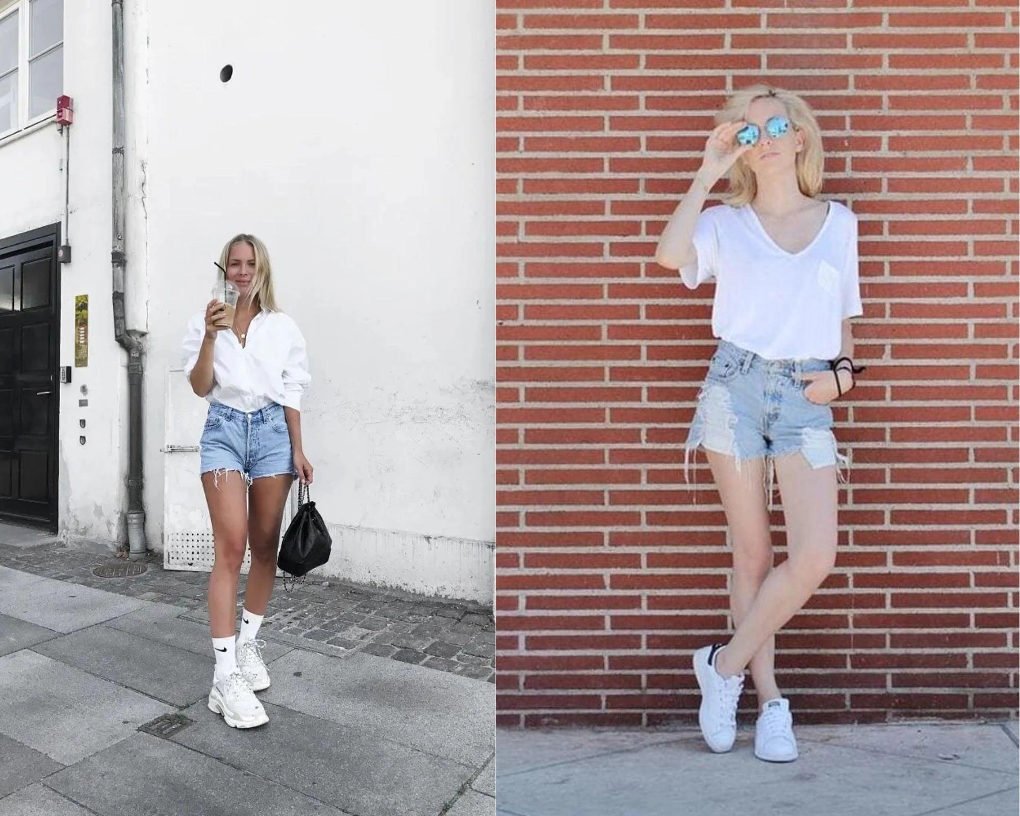 20+ Cách Phối Đồ Với Giày Trắng Nữ Sành Điệu Cân Mọi Outfit 1 Quần jean giày trắng nữ năng động