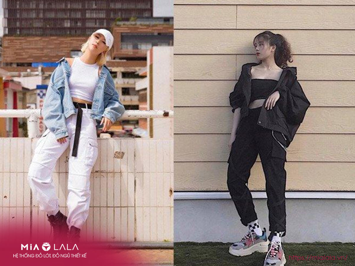 Phối đồ với quần jogger nữ và áo croptop
