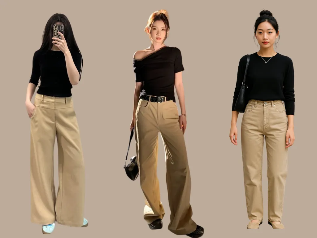 Phối quần kaki nữ với áo blazer