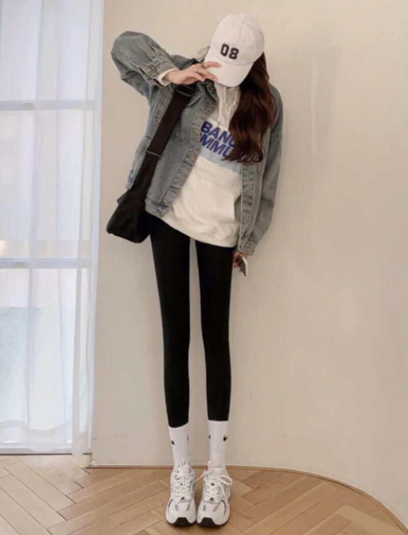 Phối đồ với quần legging mùa đông ấm áp