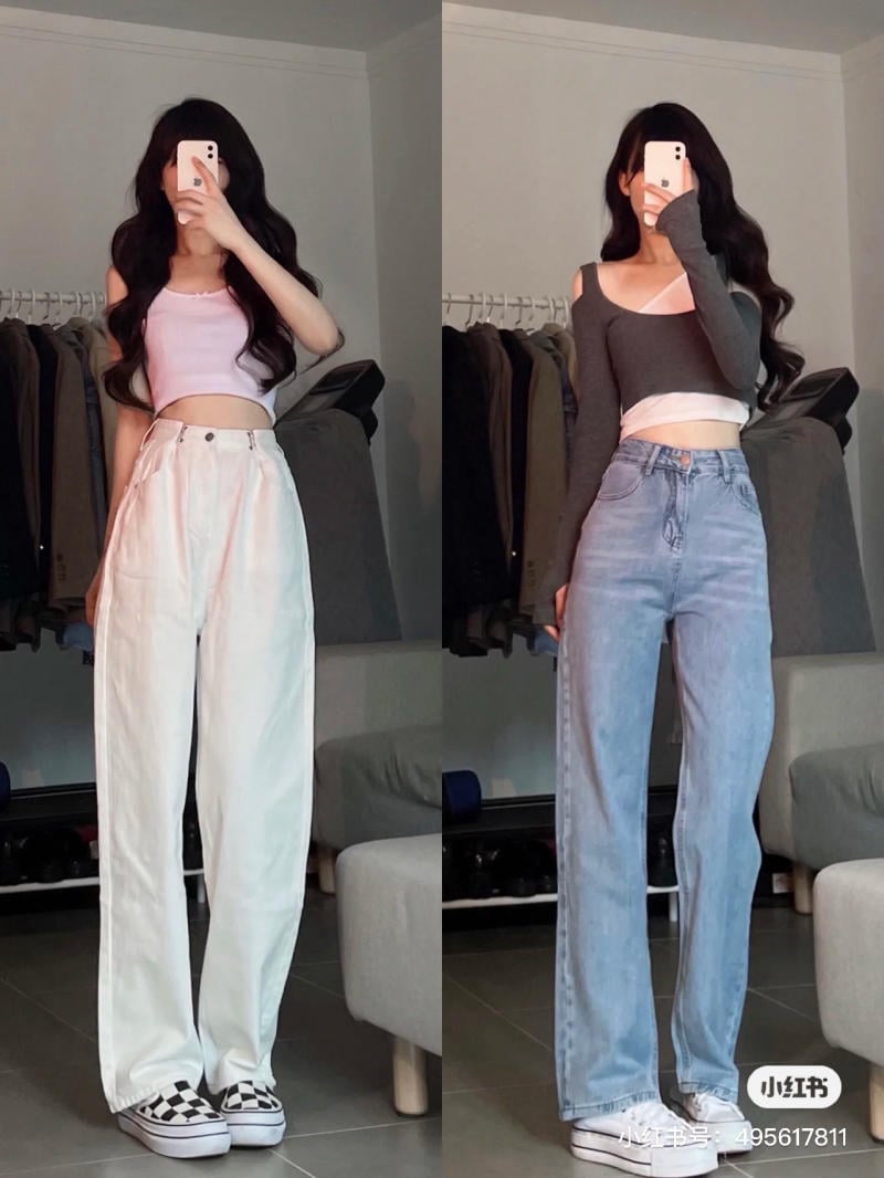 15+ Cách Phối Áo Croptop Với Quần Ống Rộng Hack Dáng Đỉnh 5 Áo croptop phối quần ống rộng cho cô nàng cá tính