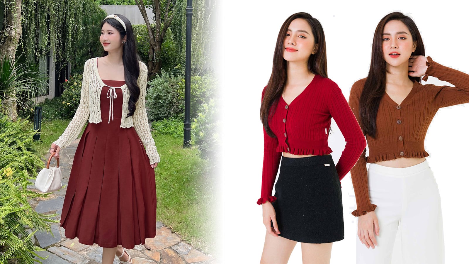 15+ Cách Phối Cardigan Với Váy Tôn Dáng & Thanh Lịch 2 Phối cardigan với váy hoa nhí