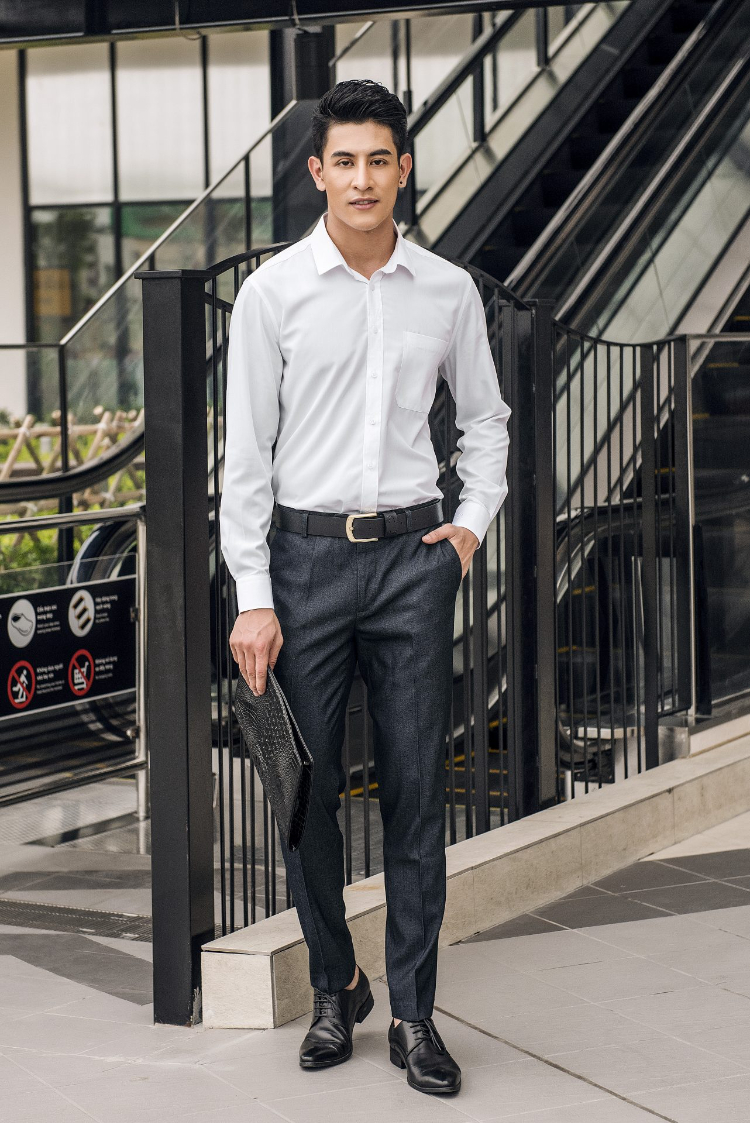 quần âu đi giày tây nam