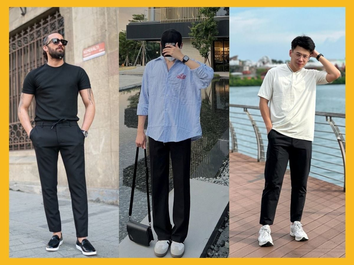 quần đen mặc áo màu gì cho nam