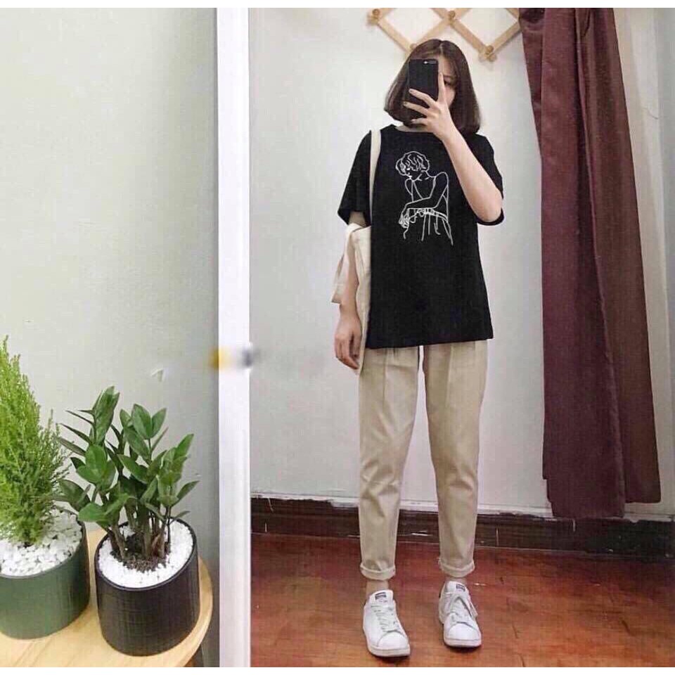 Phối đồ mùa đông với quần kaki nữ