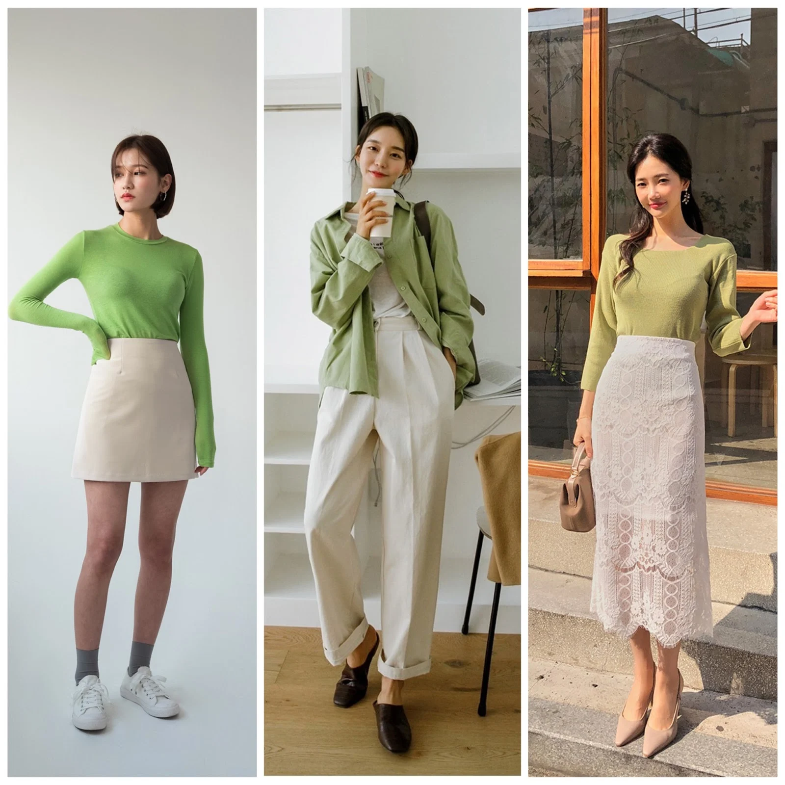 Phối đồ với quần màu be nữ