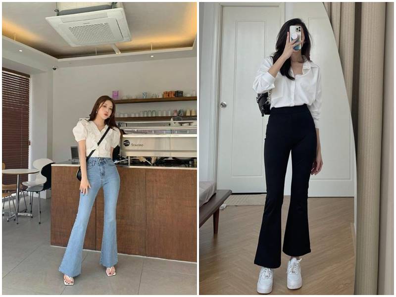 Quần ống loe phối với áo gì đẹp