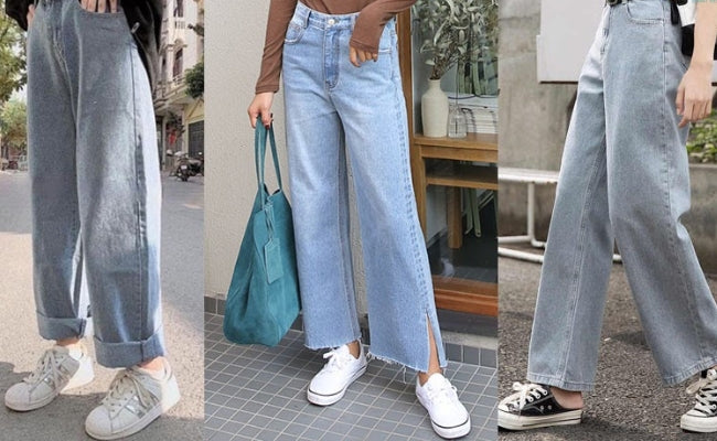 quần ống rộng kết hợp với giày gì